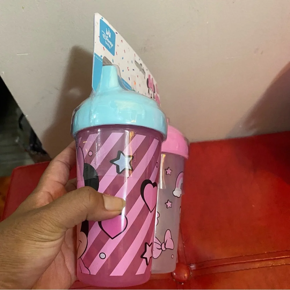 Disney Minnie Mouse Pink and Light Blue Sipper Cups - 2 Pack